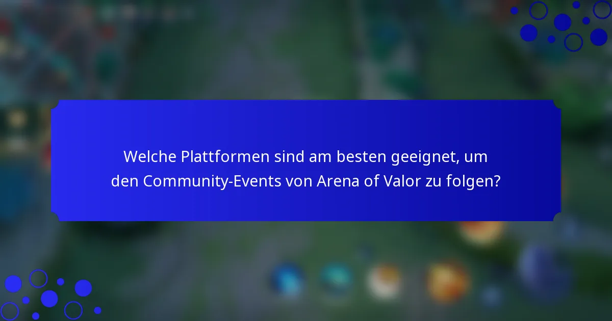 Welche Plattformen sind am besten geeignet, um den Community-Events von Arena of Valor zu folgen?