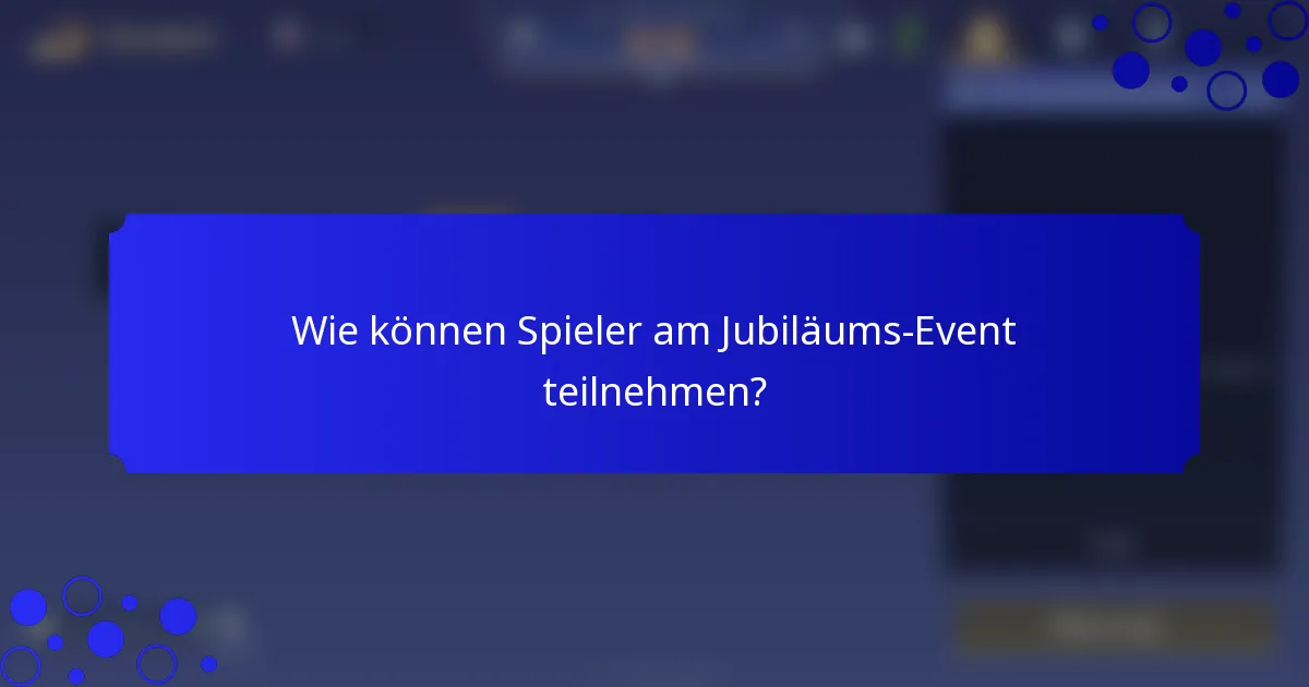Wie können Spieler am Jubiläums-Event teilnehmen?