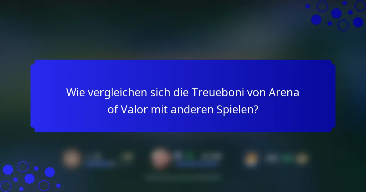Wie vergleichen sich die Treueboni von Arena of Valor mit anderen Spielen?